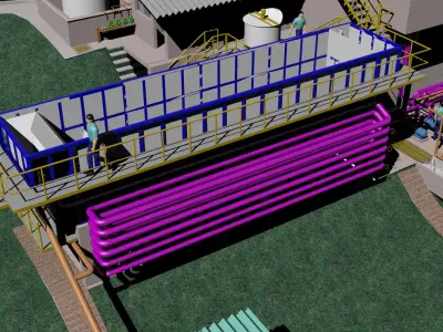 Plant wastewater treatment Free 3D model