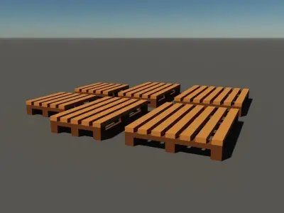 Wooden Pallets Models Low-poly 3D model