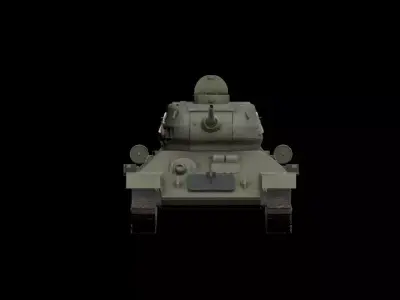 T34 Soviet tank Low-poly 3D model