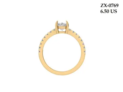  Oval Solitaire Ring 3D print model purchase