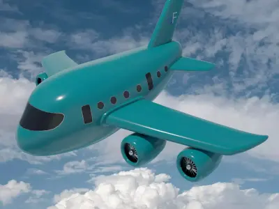 Cartoon Plane - Prop Plane for Games and Animation Low-poly 3D model