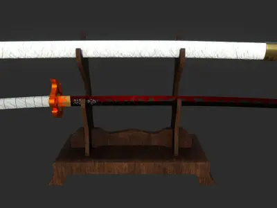 Kyojuro Rengoku Nichirin -  Kimetsu no Yaiba - Demon Slayer Low-poly 3D model