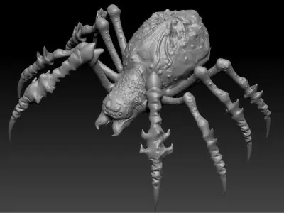 Free High Poly Giant Spider - The Demon Face - Ngchipv Free 3D model