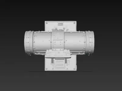 Industrial Sci-Fi Wall Mounted Pipeline Pipe - PBR Low Poly Low-poly 3D model