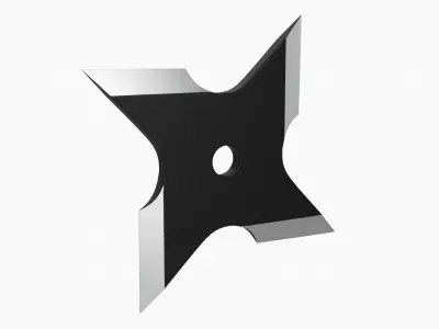 Shuriken ninja throwing knife 08 3D model