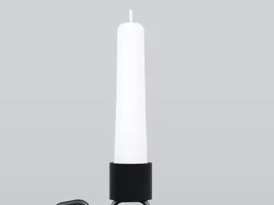  Alphabet C Black Chain Candleholder 3D Model True PBR Renders Zero Cleanup UVs 4K PBR Textures 