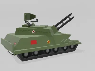 ZSU-23-4 Shilka lowpoly  Free low-poly 3D model