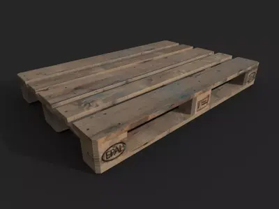 Industrial wooden pallet Low-poly 3D model purchase