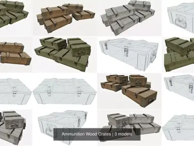 Ammunition Wood Crates 3D Model Pack
