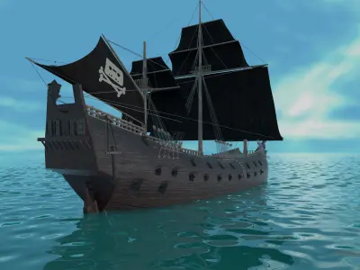 Pirate ship 3D model 4