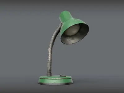 Old Retro Table Lamp Low-poly 3D model