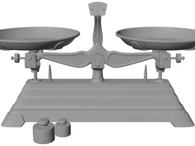 Antique Chinese Herbs Scales Low-poly 3D model