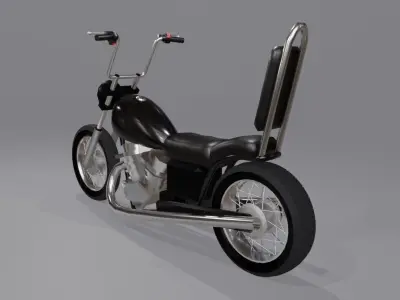 Moto Chopper - Custom Low-poly 3D model
