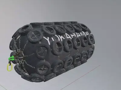 Ship fender Low-poly 3D model