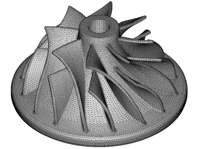 Wooden Centrifugal Pump Impeller Toy 3D model