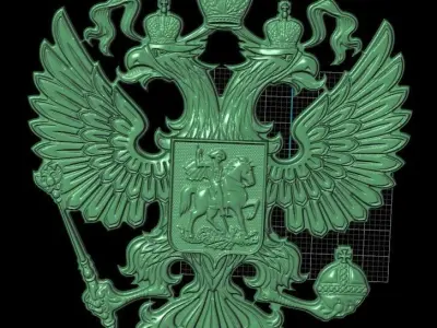 Gerb Russia 1 Russian Coat of arms 3D print model