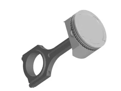 Piston and Connecting Rod 3D Model  STL STEP 3D model