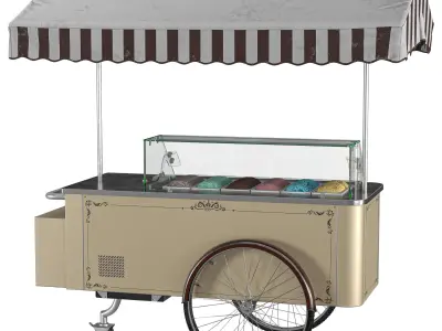 ISA Classic Ice Cream - Gelato Cart - Detailed 3D Model Low-poly 3D model