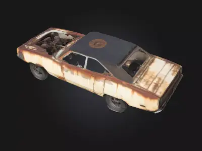 Rusty Muscle Car  Faded Power from the Glory Days 3D model