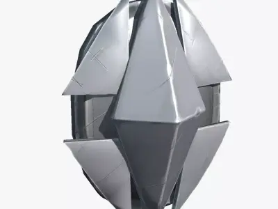 Stylized Steel Shield Low-poly 3D model
