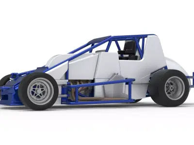 Pavement Silver Crown Car Scale 1 to 25 3D print model