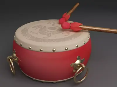 drum wood music instrument taiko classic antique barrel  3D model