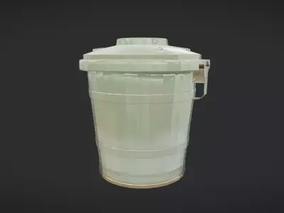 military metal container with lid 3D model