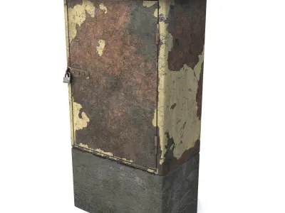 Game-ready Old and rusty electrical box  Unity UE4 Low-poly 3D model