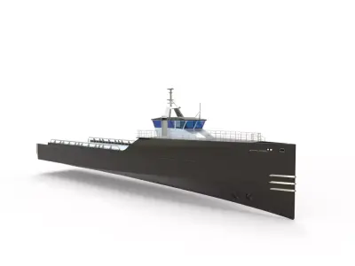 yacht support vessel 3D model