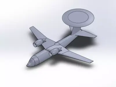 Fictional AWACS aircraft An-71 Inspired series 3D model