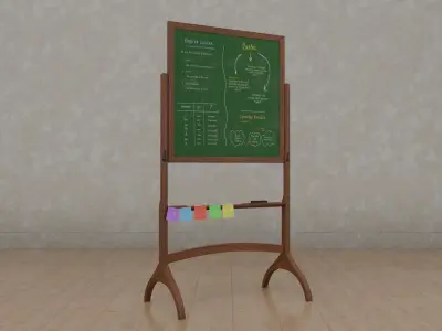 Compact Square Duo - Customizable Double-Sided Chalkboards 3D model