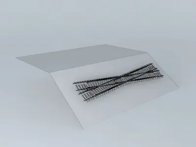 Rail Track Long Crossing Concrete Sleepers Free 3D model