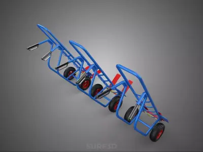 HAND TRUCK SACK TROLLEY PALLET BOX CART TIP TILT FORK LIFT KIT 2 3D model