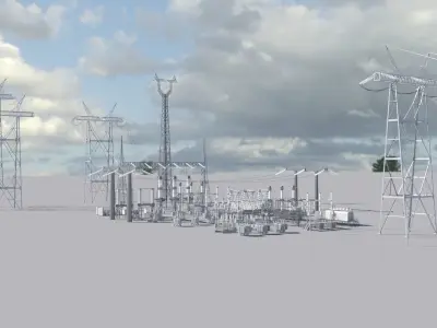 Electric Power Sub Station 3D model