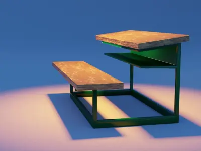 OLD SCHOOL BENCH Free low-poly 3D model