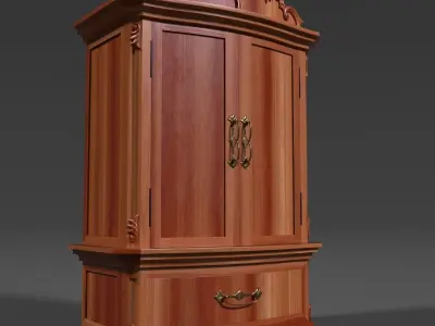 French Armoire - 6 versions Low-poly 3D model