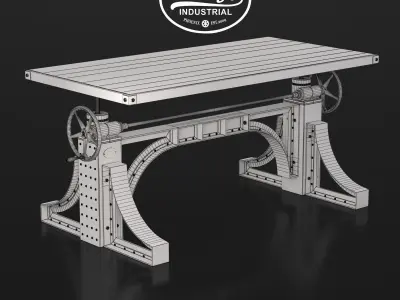 Hill-Bronx vintage industrial style dining table 3D model