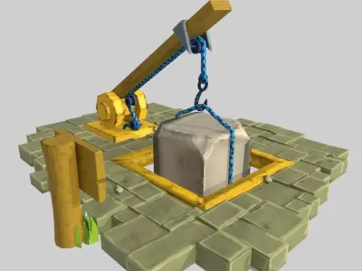 Low Poly Stone Quarry for Game or Animation Low-poly 3D model