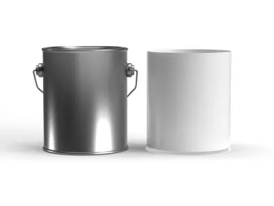 Quart paint can with metal handle  3D model