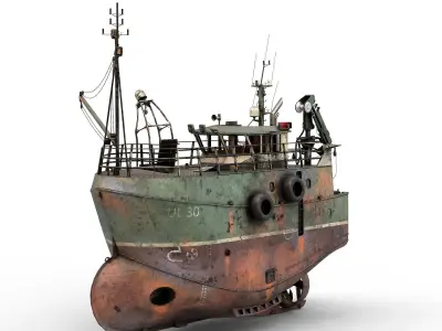 Fishing trawlers collection  3D Model Pack