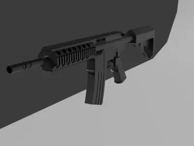 M4 rifle - lowpoly gameready rigged Low-poly 3D model