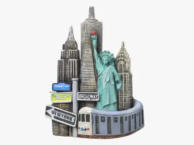 New York Skyline Fridge Magnet Multicolor 3D model