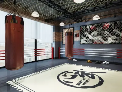 Boxing Gym Low-poly 3D model