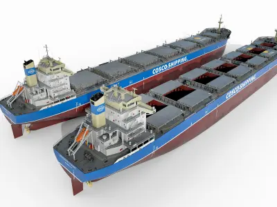 Pack Bulk carrier ships 3D model