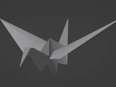 Low poly Origami paper crane 3d model Low-poly 3D model