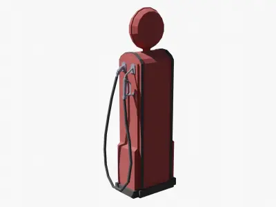 Vintage Gas Pump Low-poly 3D model buy