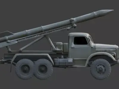 WWII Rocket Launcher Vehicle 3D Model Low-poly 3D model