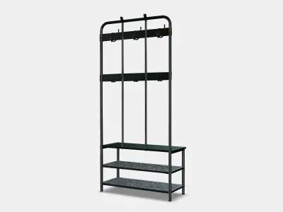 PINNIG coat rack with bench Low-poly 3D model