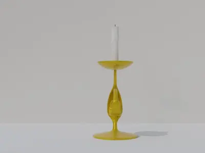 golden candle 3D model