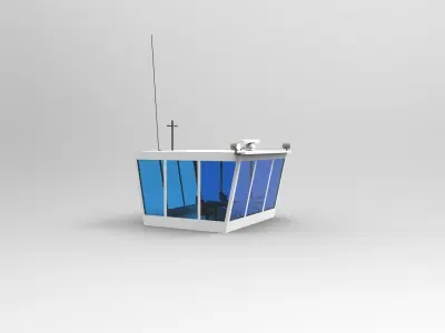 Bridge Ship with navigation room 3D model